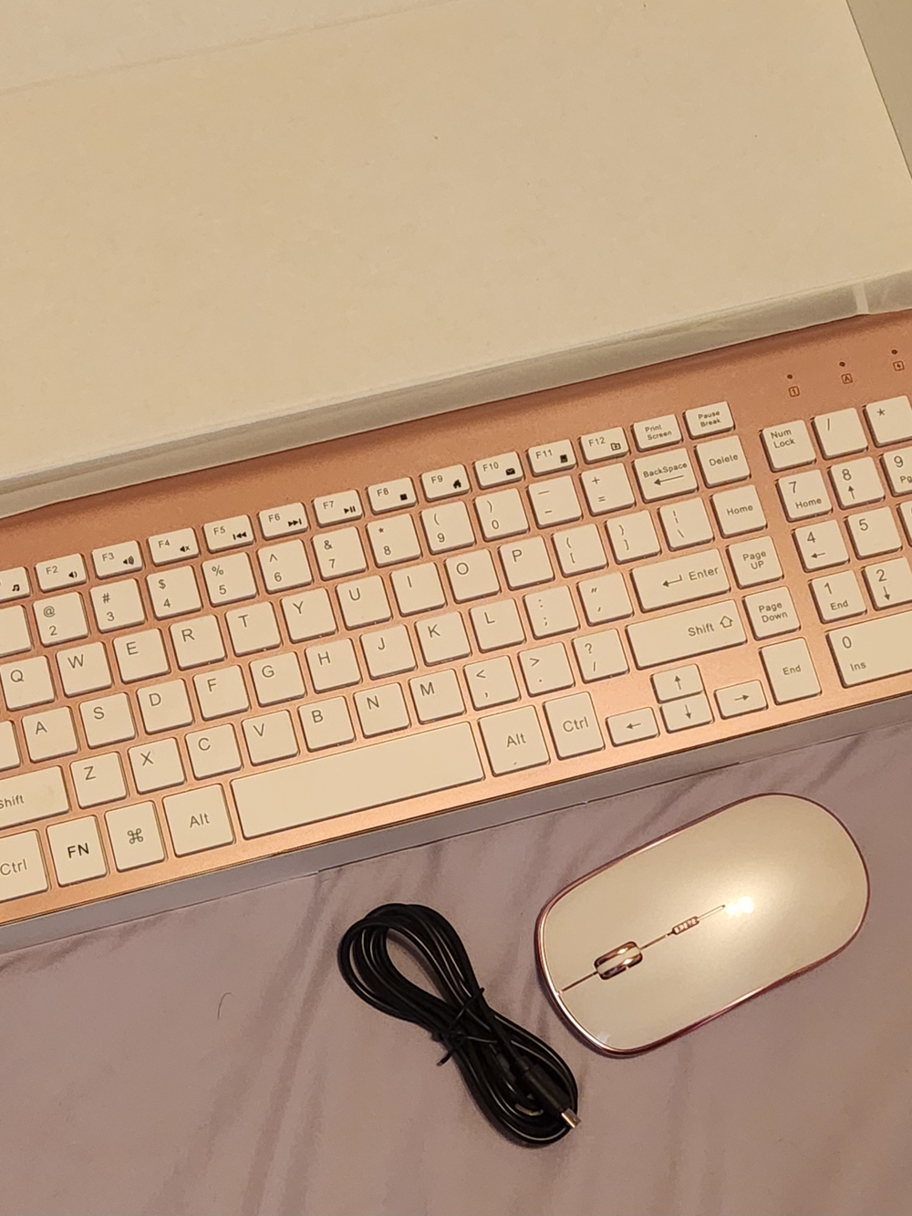 Rose Gold Wireless Keyboard and Mouse Set - Home Office